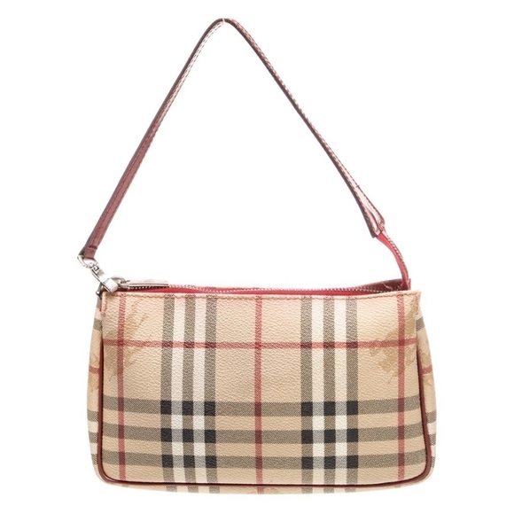 Burberry Handbags - Burberry Haymarket Check Top Handle Zip Closure Logo Clasp Mini Bag